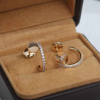[Plus&Max]JUSTE EARRINGS 12.75MM PINK GOLD DIAMOND