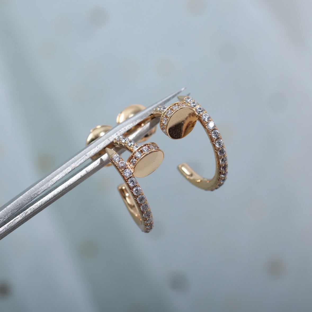 [Plus&Max]JUSTE EARRINGS 12.75MM PINK GOLD DIAMOND