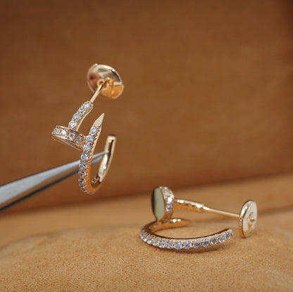[Plus&Max]JUSTE EARRINGS 12.75MM PINK GOLD DIAMOND
