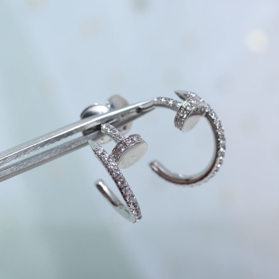 [Plus&Max]JUSTE EARRINGS 12.75MM SILVER DIAMOND