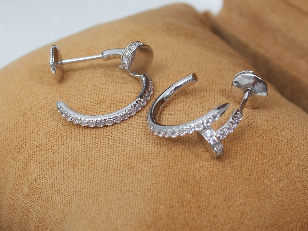 [Plus&Max]JUSTE EARRINGS 12.75MM SILVER DIAMOND