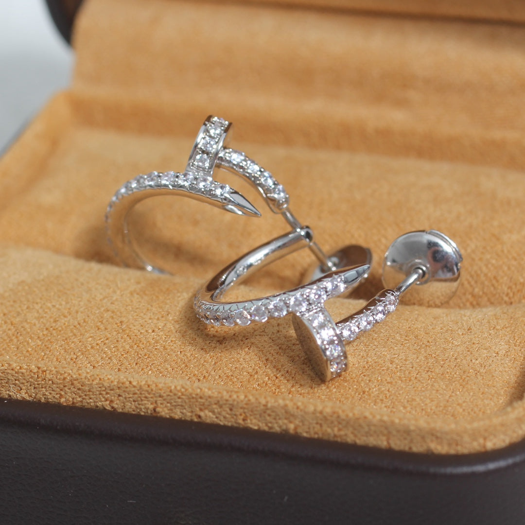[Plus&Max]JUSTE EARRINGS 12.75MM SILVER DIAMOND