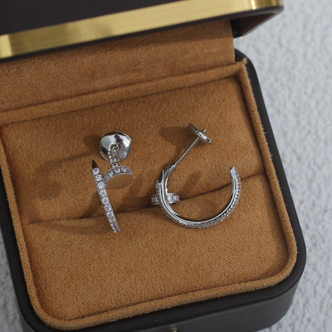 [Plus&Max]JUSTE EARRINGS 12.75MM SILVER DIAMOND