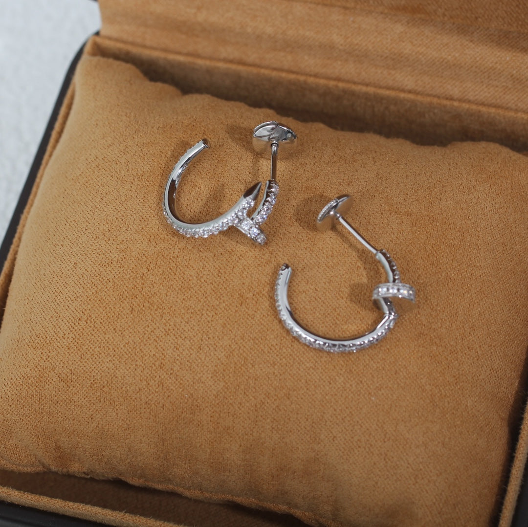 [Plus&Max]JUSTE EARRINGS 12.75MM SILVER DIAMOND