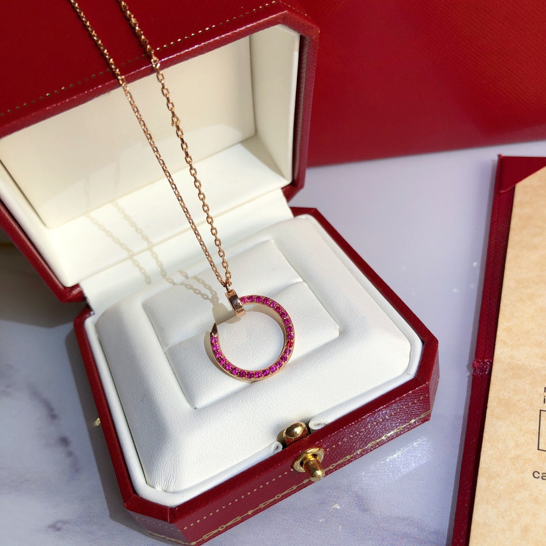 [Plus&Max]JUSTE NECKLACE GOLD RED DIAMONDS