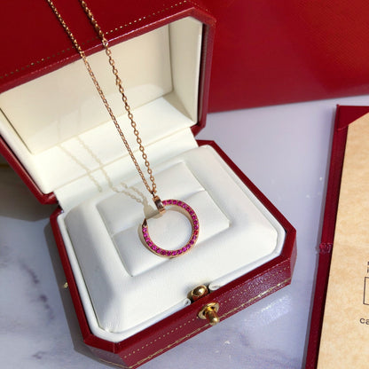 [Plus&Max]JUSTE NECKLACE GOLD RED DIAMONDS