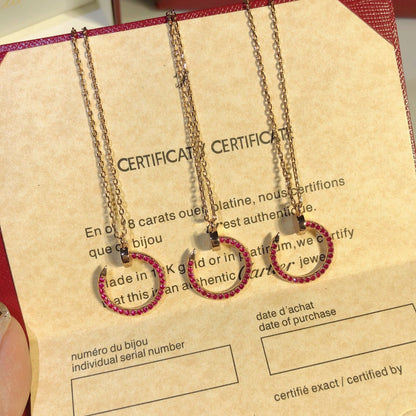 [Plus&Max]JUSTE NECKLACE GOLD RED DIAMONDS
