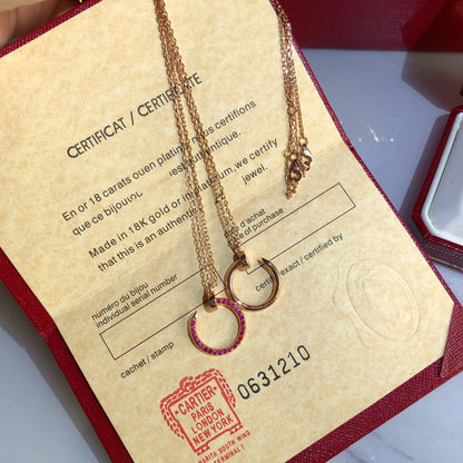 [Plus&Max]JUSTE NECKLACE GOLD RED DIAMONDS