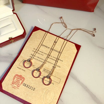 [Plus&Max]JUSTE NECKLACE GOLD RED DIAMONDS