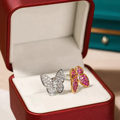 [Plus&Max]TWIN BUTTERFLY DIAMOND RING