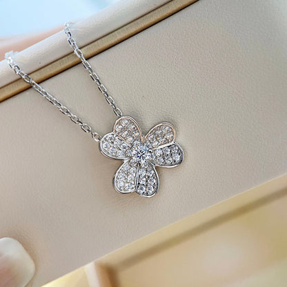 [Plus&Max]CLOVER DIAMOND NECKLACE SILVER
