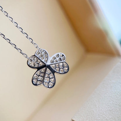 [Plus&Max]CLOVER DIAMOND NECKLACE SILVER
