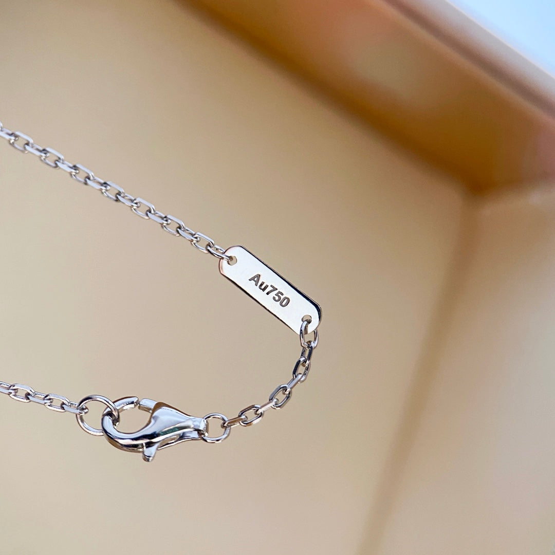 [Plus&Max]CLOVER DIAMOND NECKLACE SILVER