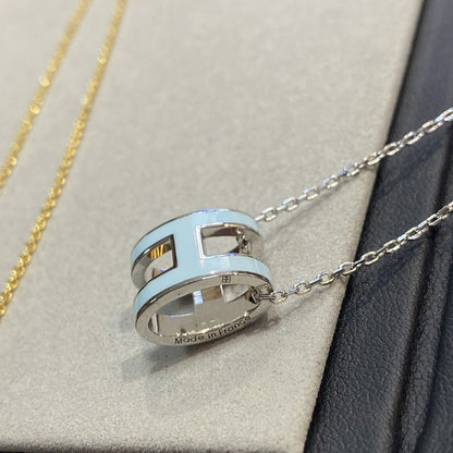[Plus&Max]POP H LIGHT BLUE NECKLACE
