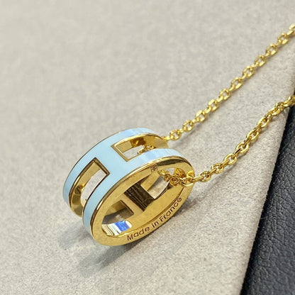 [Plus&Max]POP H LIGHT BLUE NECKLACE