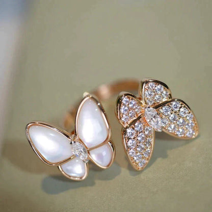 [Plus&Max]TWIN BUTTERFLY DIAMOND MOP RING