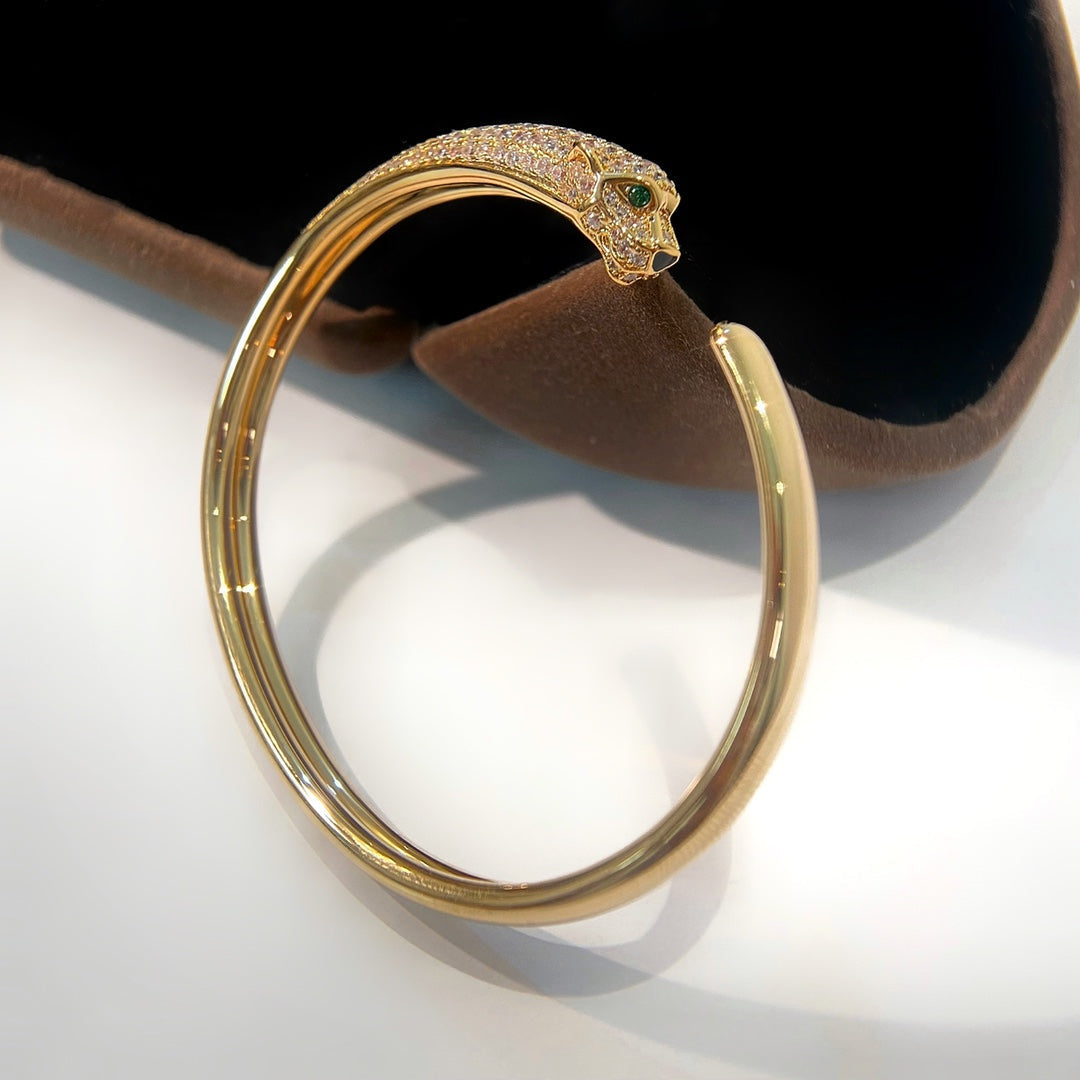 [Plus&Max]PANTHERE GOLD DIAMOND OPEN BRACELET