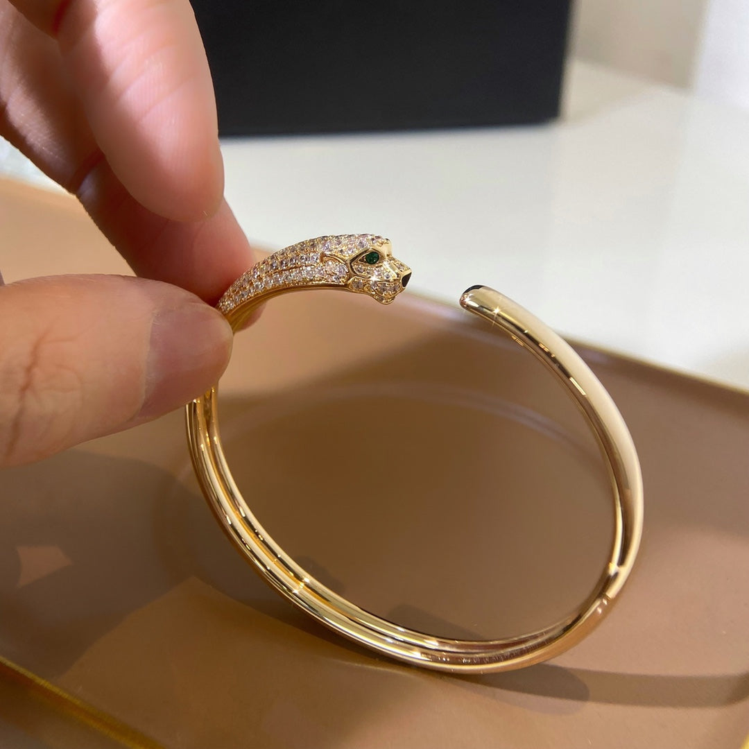[Plus&Max]PANTHERE GOLD DIAMOND OPEN BRACELET