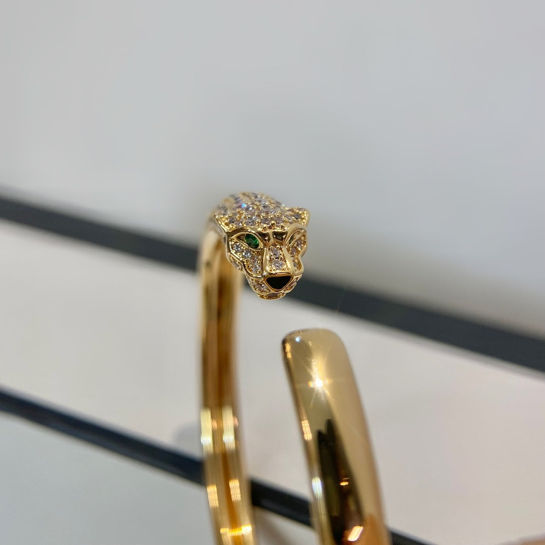 [Plus&Max]PANTHERE GOLD DIAMOND OPEN BRACELET