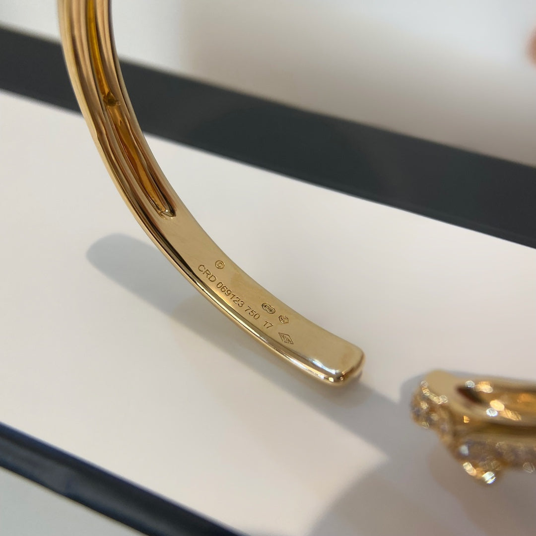 [Plus&Max]PANTHERE GOLD DIAMOND OPEN BRACELET