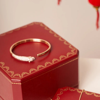 [Plus&Max]PANTHERE ROSE GOLD DIAMOND OPEN BRACELET