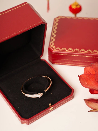 [Plus&Max]PANTHERE ROSE GOLD DIAMOND OPEN BRACELET