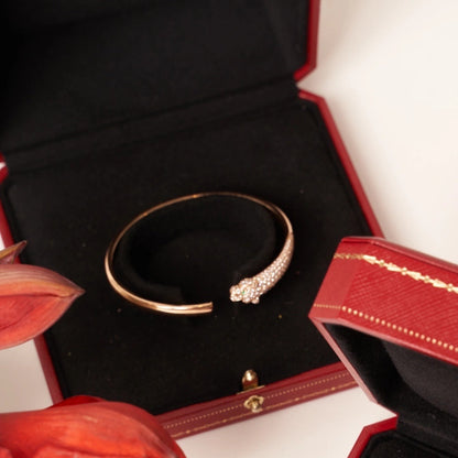 [Plus&Max]PANTHERE ROSE GOLD DIAMOND OPEN BRACELET
