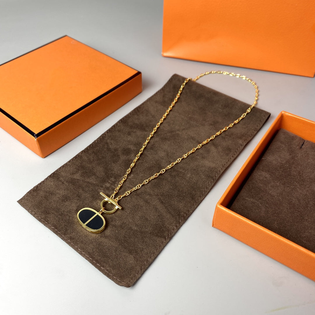 [Plus&Max]CHAINE VERSO BLACK CERAMIC NECKLACE