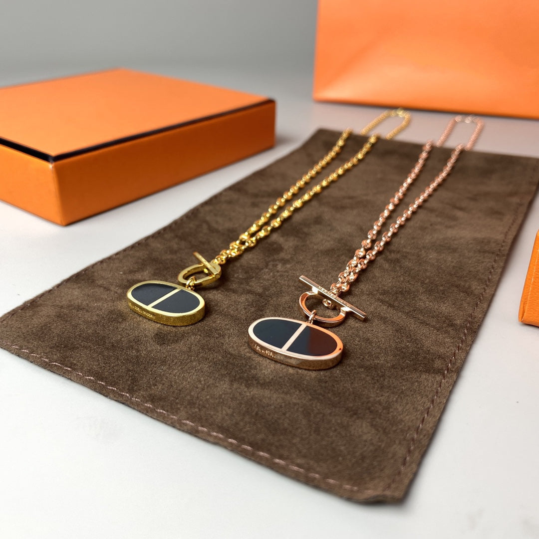 [Plus&Max]CHAINE VERSO BLACK CERAMIC NECKLACE