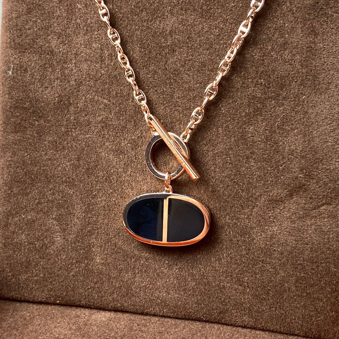 [Plus&Max]CHAINE VERSO BLACK CERAMIC NECKLACE