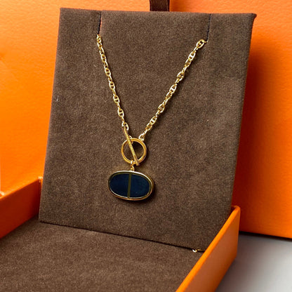 [Plus&Max]CHAINE VERSO BLACK CERAMIC NECKLACE