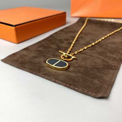 [Plus&Max]CHAINE VERSO BLACK CERAMIC NECKLACE
