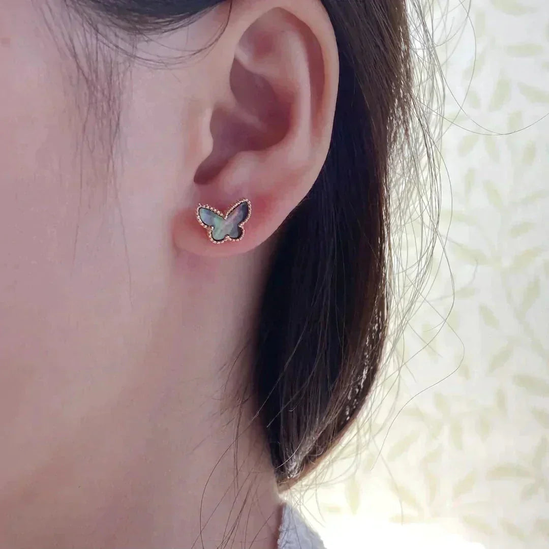 [Plus&Max]BUTTERFLY DARK MOP  EARRINGS