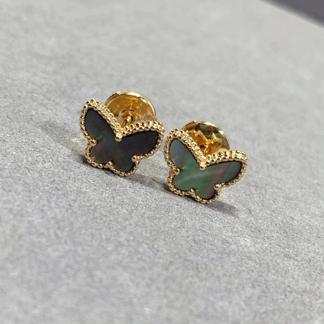 [Plus&Max]BUTTERFLY DARK MOP  EARRINGS