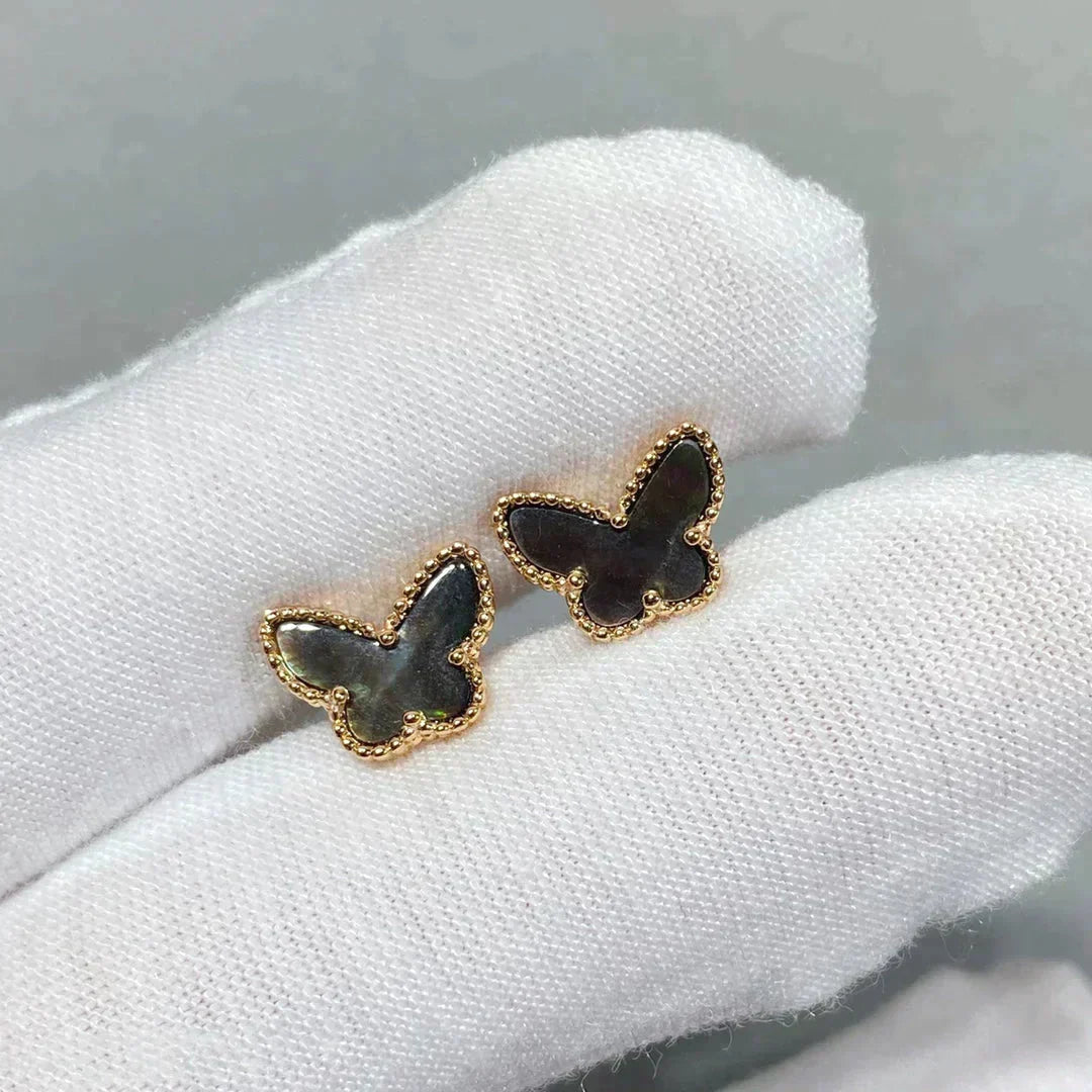 [Plus&Max]BUTTERFLY DARK MOP  EARRINGS