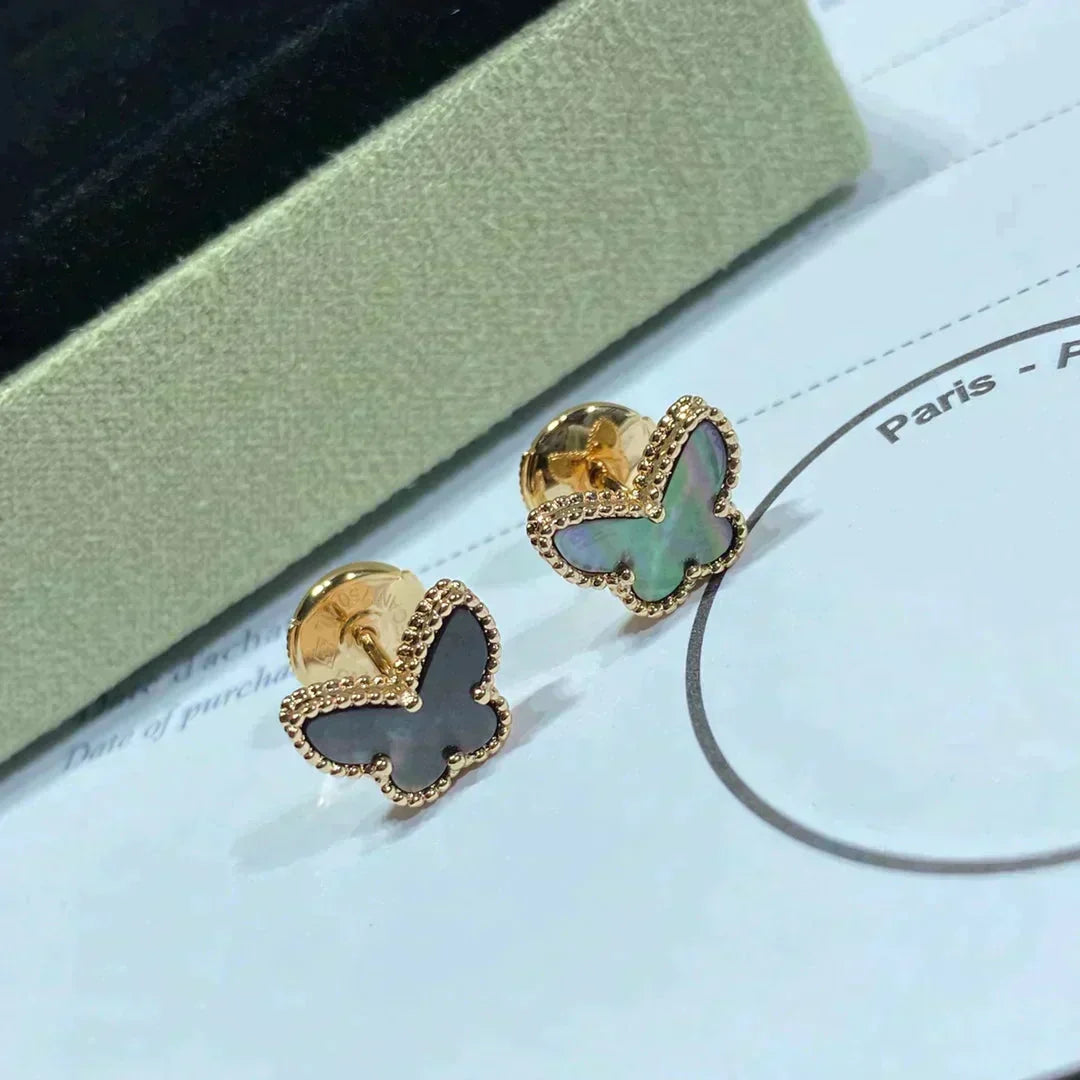 [Plus&Max]BUTTERFLY DARK MOP  EARRINGS