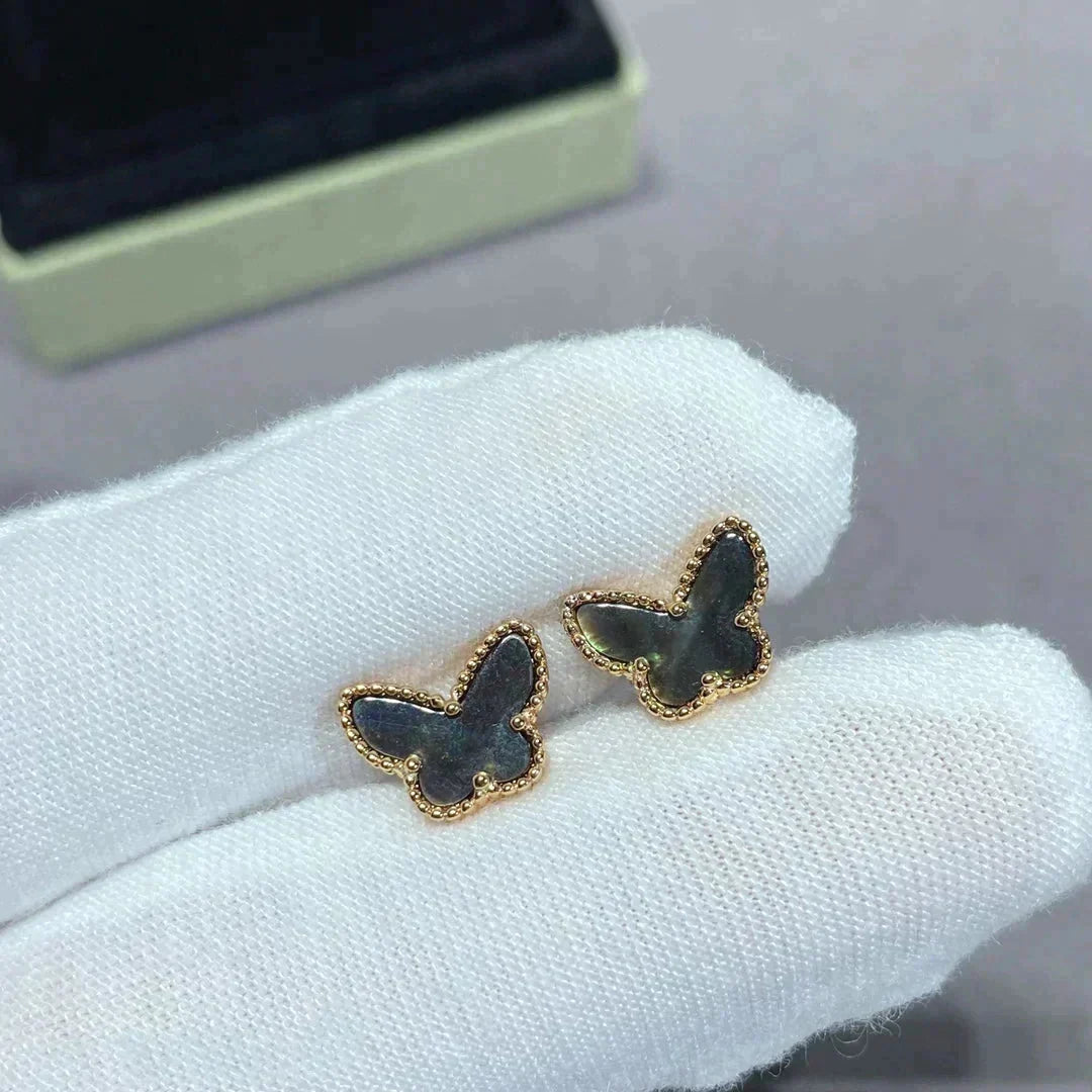 [Plus&Max]BUTTERFLY DARK MOP  EARRINGS