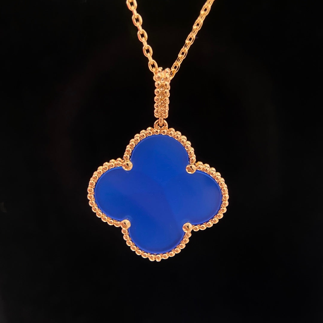 [Plus&Max]CLOVER 25MM NECKLACE TURQUOISE ROSE GOLD