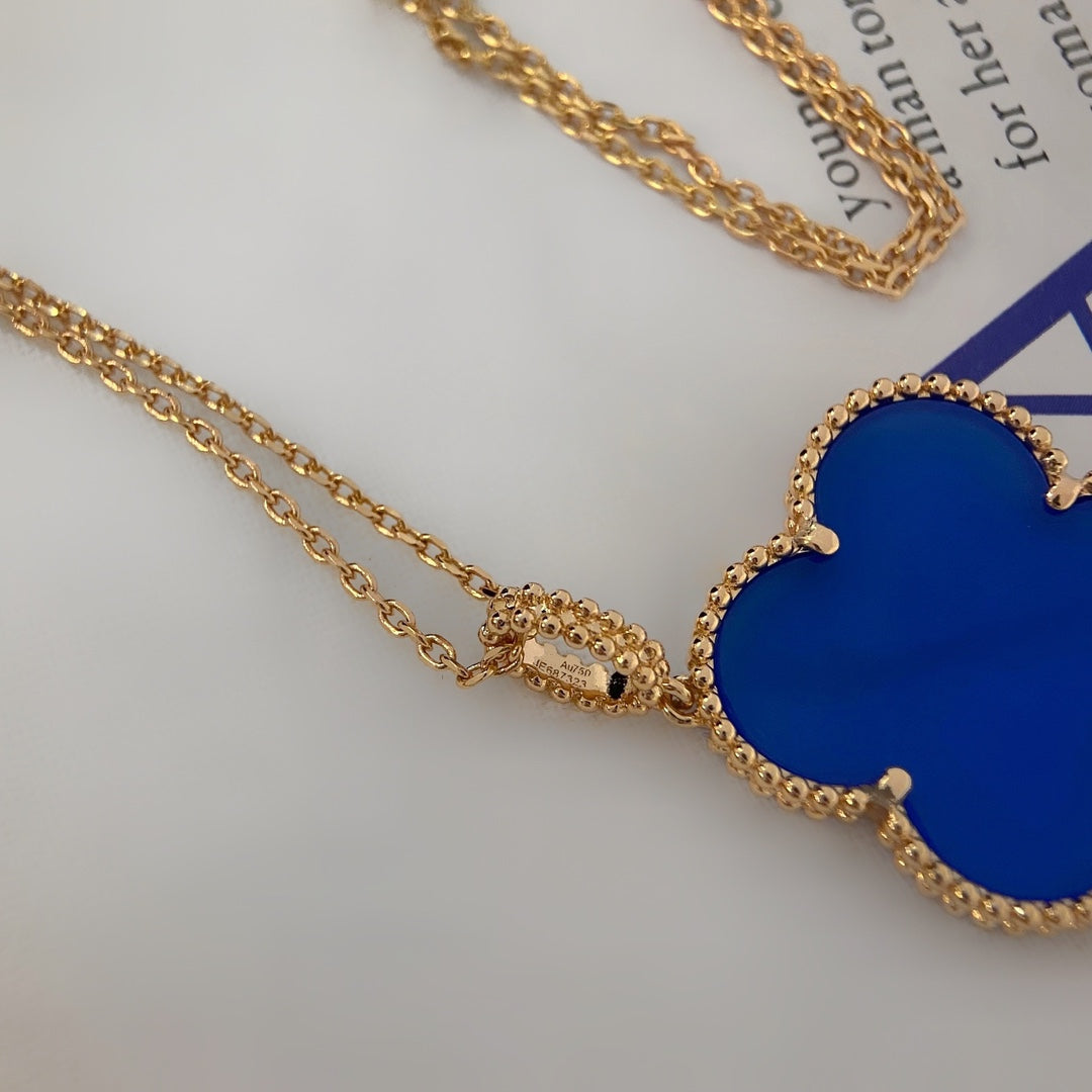 [Plus&Max]CLOVER 25MM NECKLACE TURQUOISE ROSE GOLD
