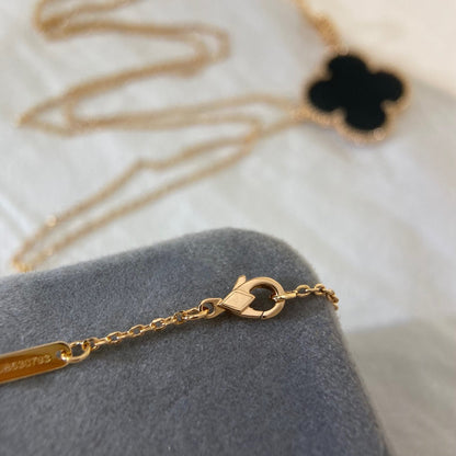 [Plus&Max]CLOVER 25MM NECKLACE GOLD ONYX
