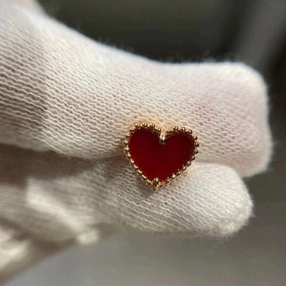 [Plus&Max]HEART CARNELIAN STUD EARRINGS