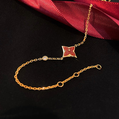 [Plus&Max]COLOR STAR CARNELIAN PINK GOLD DIAMOND BRACELET