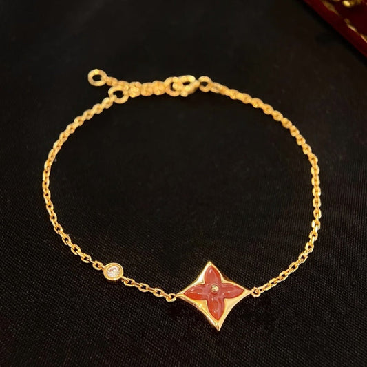 [Plus&Max]COLOR STAR CARNELIAN PINK GOLD DIAMOND BRACELET