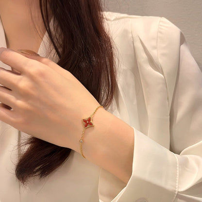 [Plus&Max]COLOR STAR CARNELIAN PINK GOLD DIAMOND BRACELET