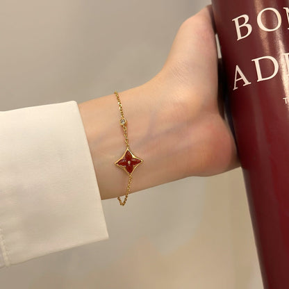 [Plus&Max]COLOR STAR CARNELIAN PINK GOLD DIAMOND BRACELET