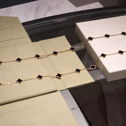 [Plus&Max]CLOVER 20 MOTIFS ONYX NECKLACE