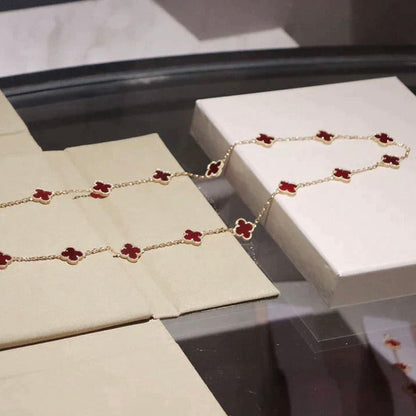 [Plus&Max]CLOVER 20 MOTIFS CARNELIAN NECKLACE