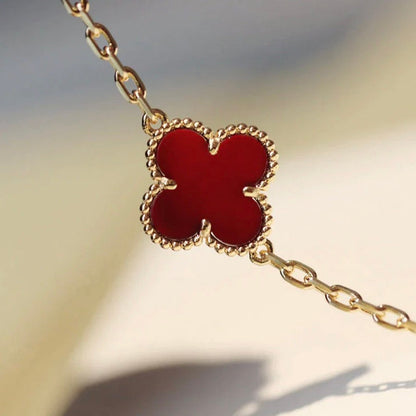 [Plus&Max]CLOVER 20 MOTIFS CARNELIAN NECKLACE