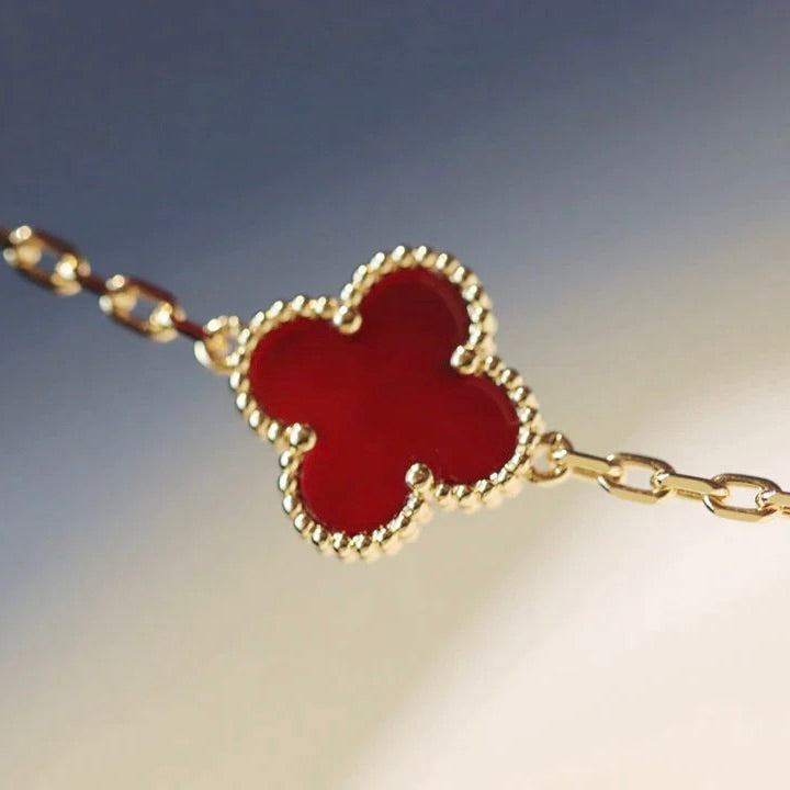 [Plus&Max]CLOVER 20 MOTIFS CARNELIAN NECKLACE