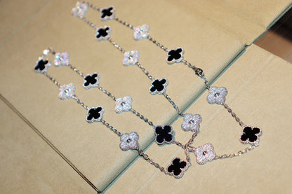 [Plus&Max]CLOVER 20 MOTIFS ONYX DIAMOND SILVER